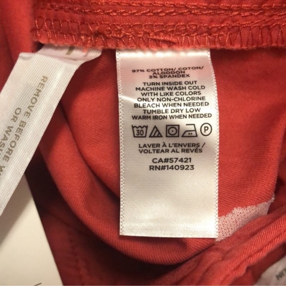 LOFT The Slim Curvy Women’s Size 2 Denim Jeans New with Tags Coral Salmon color - Picture 10 of 11